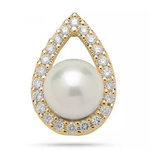 Perle Diamantanhänger in 14 karat Gold 0,25 ct