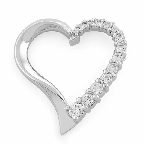 Herz Diamantanhänger in 14 karat Weißgold 0,37 ct