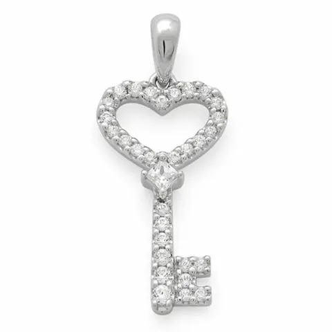 Schlüssel Diamantanhänger in 14 karat Weißgold 0,21 ct
