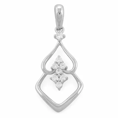 Trendy abstraktem Diamantanhänger in 14 karat Weißgold 0,18 ct