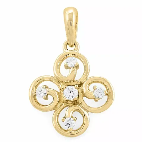 Trendy  Kleeblatt Diamantanhänger in 14 karat Gold 0,18 ct