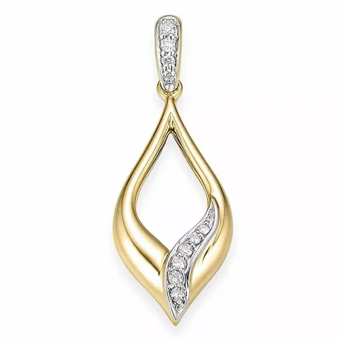 abstraktem Diamantanhänger in 14 karat Gold- und Weißgold 0,06 ct