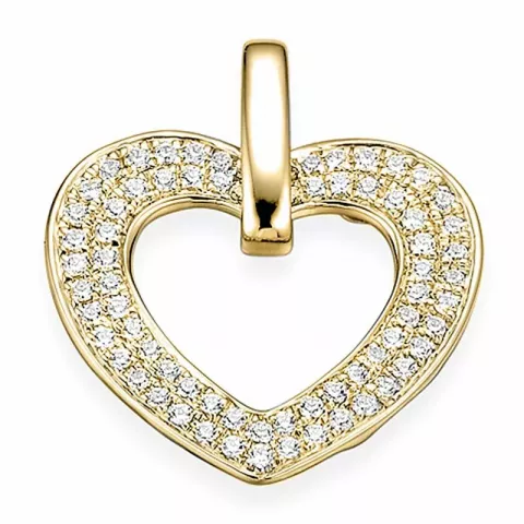 Diamant Herzförmiger Anhänger in 14 karat Gold 0,502 ct