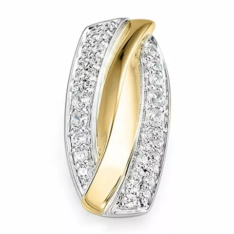 Abstraktem Diamant Anhänger in 14 karat Gold- und Weißgold 0,251 ct