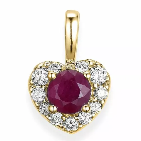 Herz Rubin Anhänger in 14 karat Gold 0,159 ct