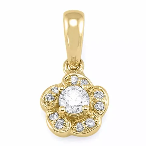 Blumen Diamantanhänger in 14 karat Gold 0,12 ct 0,04 ct