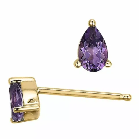 2 x 0,20 ct Schmuck violettem Amethyst Ohrstecker in 14 Karat Gold mit Amethyst