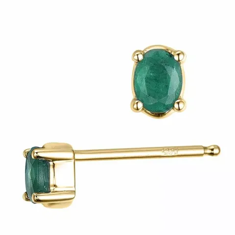 2 x 0,20 ct Schmuck grünen Smaragd Ohrstecker in 14 Karat Gold mit Smaragd