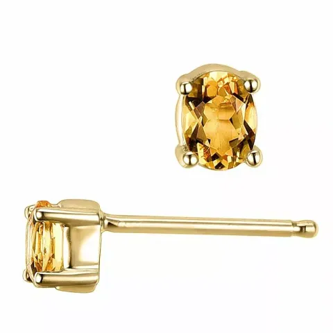2 x 0,15 ct Schmuck gelbe Citrin Ohrstecker in 14 Karat Gold mit Citrin