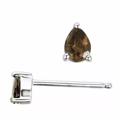 2 x 0,15 ct  Tropfen Quarz Ohrstecker in 14 Karat Weißgold mit Quarz 