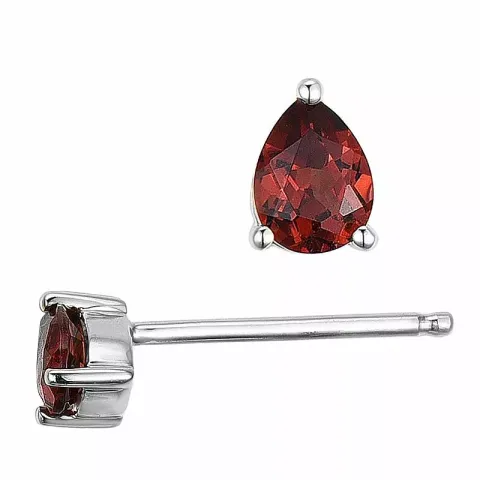 2 x 0,23 ct Granat Ohrstecker in 14 Karat Weißgold mit Granat
