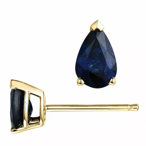 2 x 0,55 ct blauem Saphir Ohrstecker in 14 Karat Gold mit Saphir