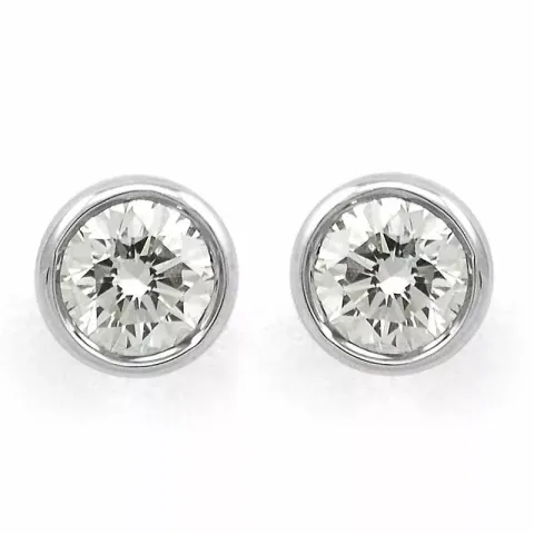 runden Diamant Solitärohrstecker in 14 Karat Weißgold mit Diamant