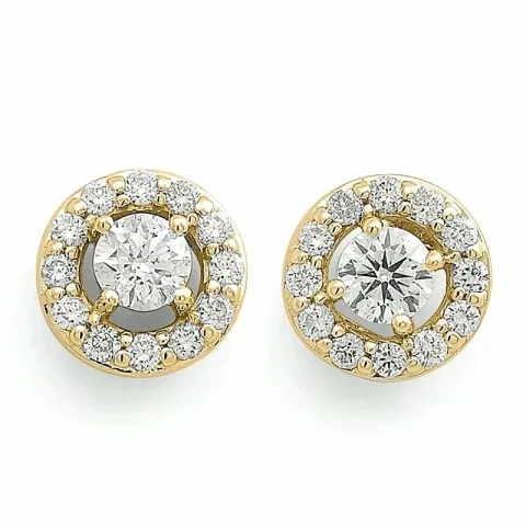 runden Diamant Ohrstecker in 14 Karat Gold mit Diamant
