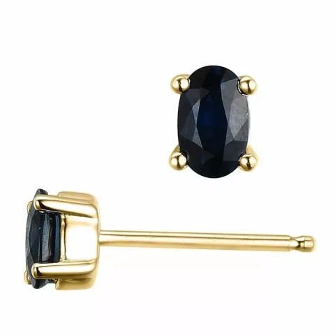 2 x 0,35 ct blauem Saphir Ohrstecker in 14 Karat Gold mit Saphir