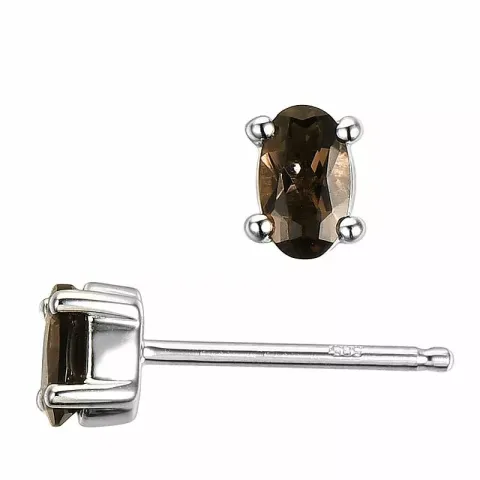 2 x 0,20 ct ovalen Quarz Ohrstecker in 14 Karat Weißgold mit Quarz