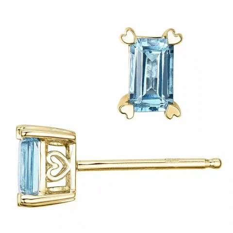 2 x 0,35 ct hellblauem Topas Ohrstecker in 14 Karat Gold mit Topas