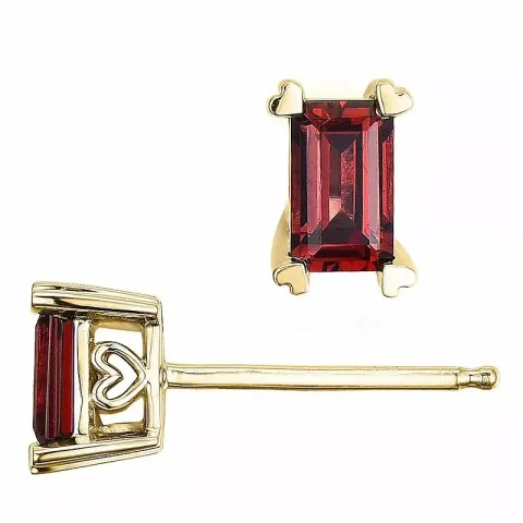 2 x 0,39 ct rotem Granat Ohrstecker in 14 Karat Gold mit Granat