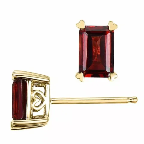 2 x 0,75 ct Schmuck rotem Granat Ohrstecker in 14 Karat Gold mit Granat