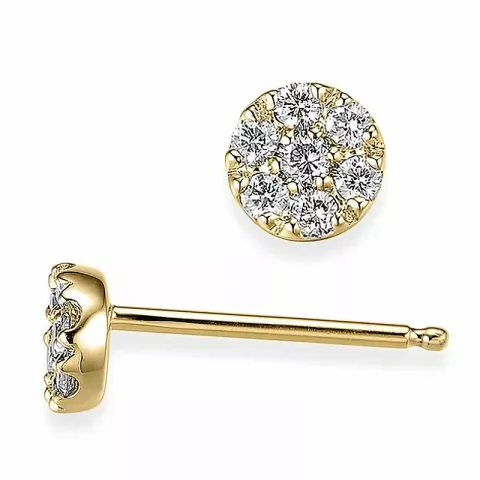 runden Brillantohrringen in 14 Karat Gold mit Diamant