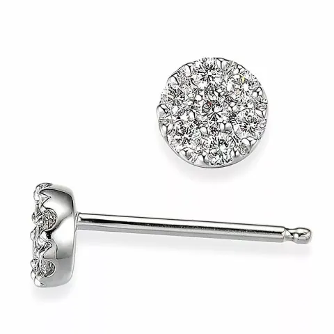 runden Diamantohrringe in 14 Karat Weißgold mit Diamant