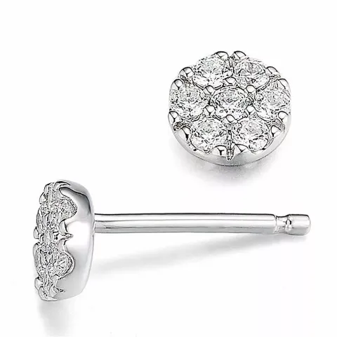 runden Diamantohrringe in 14 Karat Weißgold mit Diamant