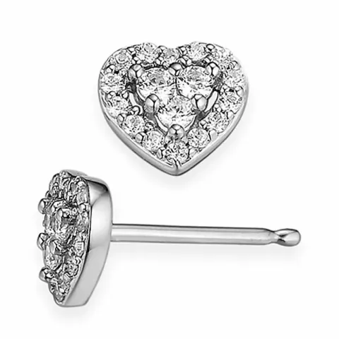 Herz Diamantohrringe in 14 Karat Weißgold mit Diamanten