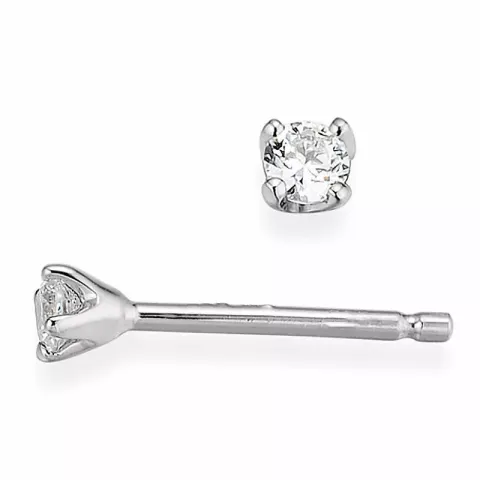 kleinen Diamant Solitärohrstecker in 14 Karat Weißgold mit Diamant
