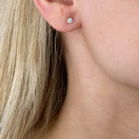 Diamant Ohrstecker in 14 Karat Weißgold mit Diamant