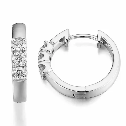 16 mm Diamant Kreole in 14 Karat Weißgold mit Diamant