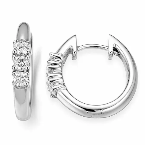 16 mm Diamant Kreole in 14 Karat Weißgold mit Diamant