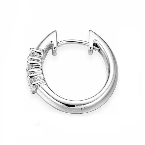 1/2 Paar 16 mm Diamant Kreole in 14 Karat Weißgold mit Diamant 