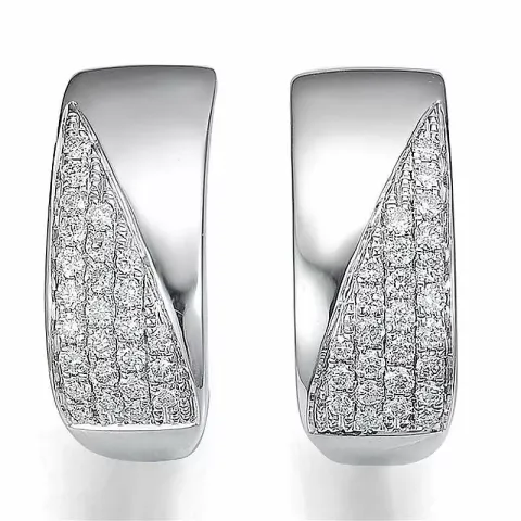 Diamant Kreole in 14 Karat Weißgold mit Diamant