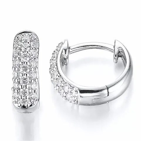 10 mm Diamant Kreole in 14 Karat Weißgold mit Diamant