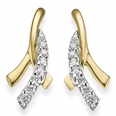 Diamantohrringe in 14 Karat Gold und Weißgold mit Diamant