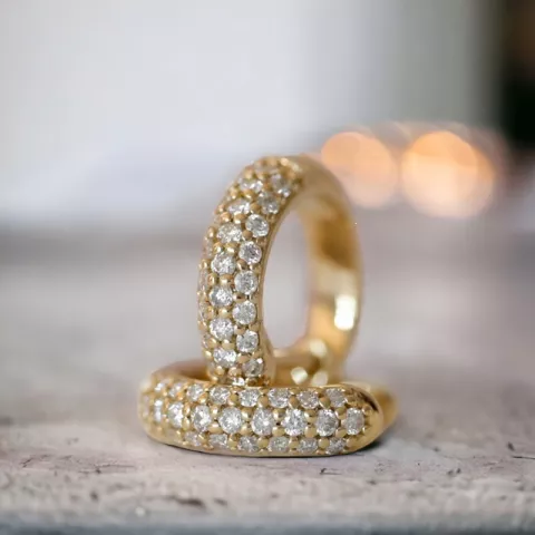 Diamant Kreole in 14 Karat Gold mit Diamant 