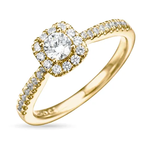 viereckigem Diamantring in 14 Karat Gold 0,26 ct 0,26 ct