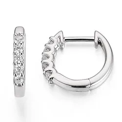 13 mm Diamant Kreole in 14 Karat Weißgold mit Diamant