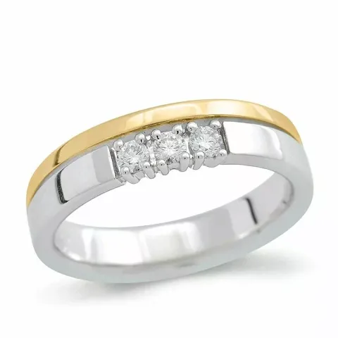 Diamantring in 14 Karat Gold- und Weißgold 0,15 ct