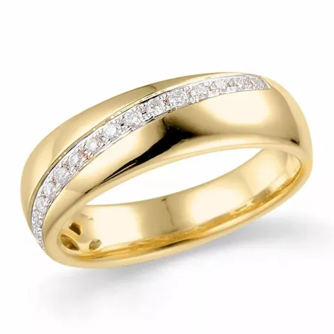 Brillantring in 14 Karat Gold- und Weißgold 0,15 ct