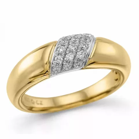 Diamantring in 14 Karat Gold- und Weißgold 0,165 ct