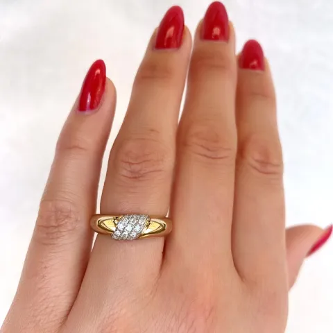 Diamantring in 14 Karat Gold- und Weißgold 0,165 ct