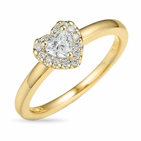 Herz diamantring in 14 karat gold 0,24 ct 0,08 ct