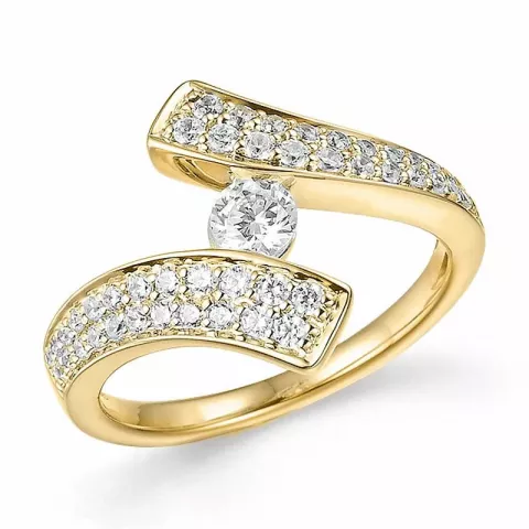 Diamant Goldring in 14 Karat Gold 0,26 ct 0,44 ct