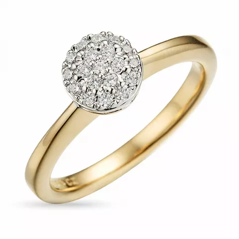 runder Diamant Ring in 14 Karat Gold- und Weißgold 0,161 ct