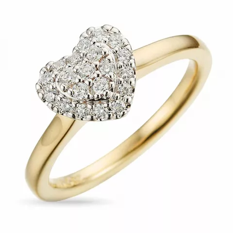 Herz Diamant Ring in 14 Karat Gold- und Weißgold 0,256 ct
