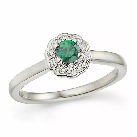 Smaragd Ring in 14 Karat Weißgold 0,14 ct