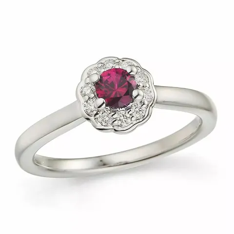 Rubin Ring in 14 Karat Weißgold 0,14 ct