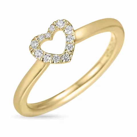 Diamant Herzring in 14 Karat Gold 0,102 ct