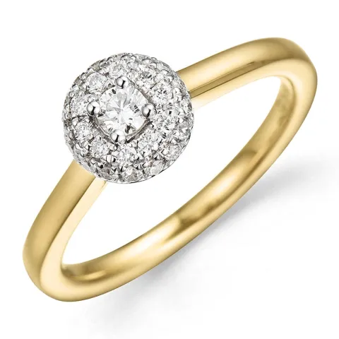 Diamantring in 14 Karat Gold 0,08 ct 0,19 ct